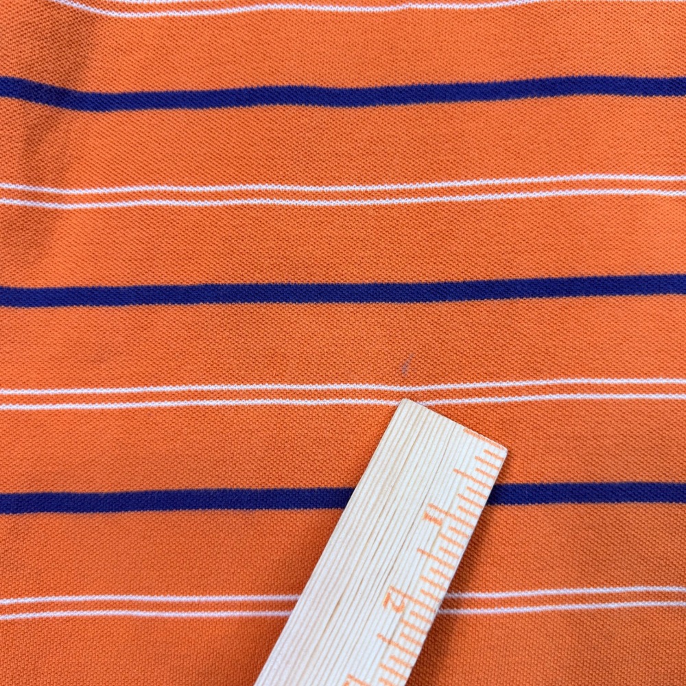 Polo Ralph Lauren Mens XXL Orange Striped Short Sleeve Cotton Pique Polo Shirt - Picture 13 of 14